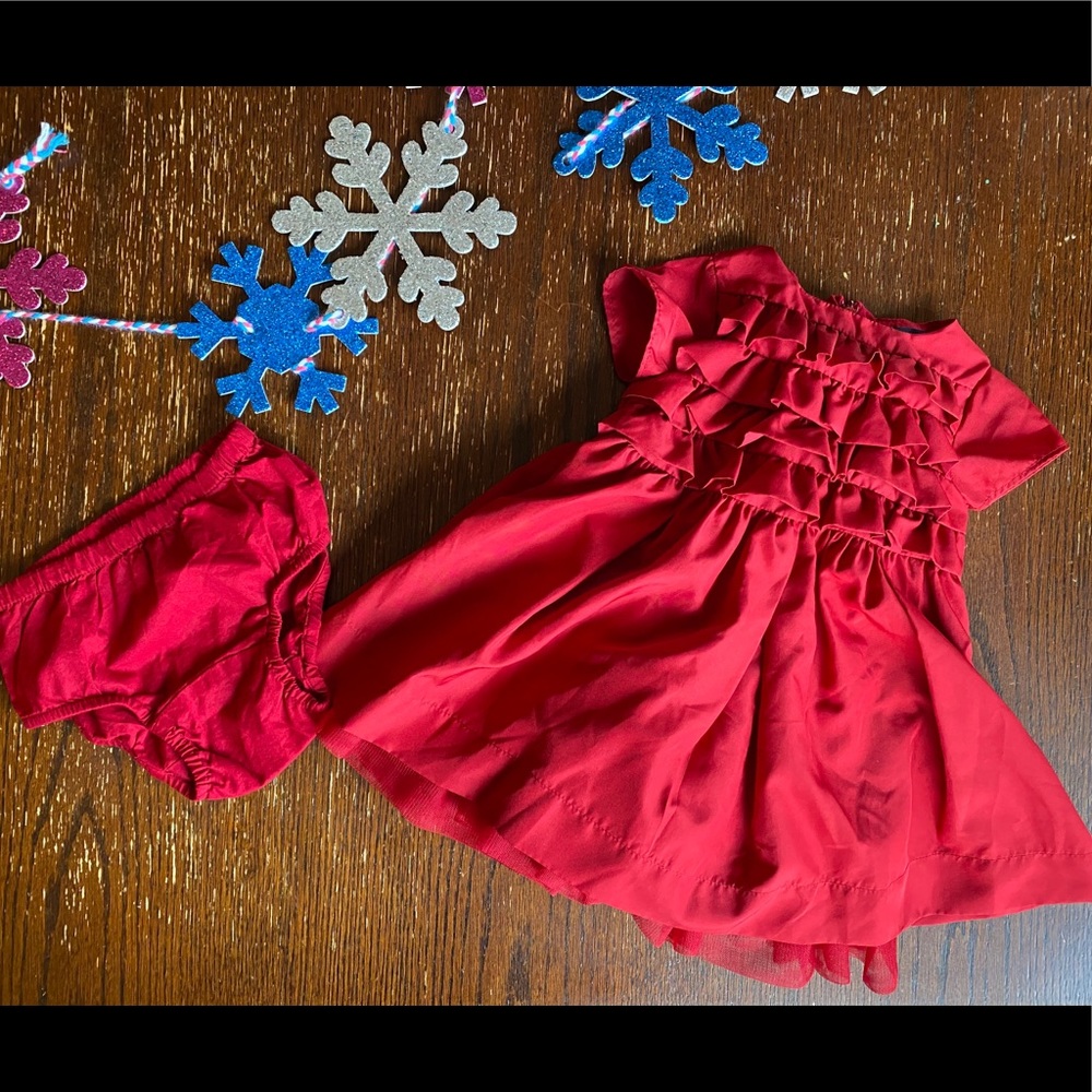Baby Gap Deep Red Holiday Dress 3-6 months